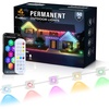EcoNour 150 FT RGB Smart Permanent Outdoor Lights | Waterproof LED Eaves Lights with App & Remote Control | Colorful RGB Light with Music Sync | Smart Outdoor LED Christmas Light with Festive Effects(RGB 50FT)