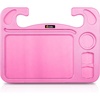 EcoNour 2 in 1 Car Steering Wheel Desk | Lap Desk for Convenient Working | | Bamboo Trays for Eating | Interior Accessories for Truck Drivers | Lightweight Wooden Tray with Easy Storage(Large-Pink)