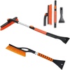 EcoNour 27″ Car Snow Scraper & Brush + Extendable Snow Brush & Ice Scraper for Car Windshield | Scratch-Free Bristles | 3-in-1 Snow Brush with 360° Pivoting Head | Snow Scraper with Foam Grip