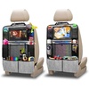 EcoNour Backseat Car Organizer (2 Pack), Heavy Duty Waterproof Stain Resistant Kick Mats Back seat Protector For Kids | Multiple Storage Pockets, Travel Accessories, Touchable Tablet Holder(Grey)