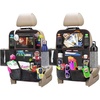 EcoNour Backseat Car Organizer (2 Pack), Heavy Duty Waterproof Stain Resistant Kick Mats Back seat Protector For Kids | Multiple Storage Pockets, Travel Accessories, Touchable Tablet Holder(Black)