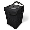 EcoNour Car Trash Can with Lid (1.5 Gallons), Hanging Garbage Can, Water | Proof Trash Bag for Car, SUV, Truck, Car Trash Bin (Black), Car Trash Accessories with Multipurpose Storage(Small)