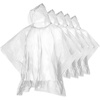EcoNour Disposable Family Pack Rain Poncho – Adult | Transparent & Emergency Rain Ponchos | Lightweight Hooded Raincoat(Transparent (Pack of 5))