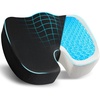 EcoNour Gel Seat Cushion – Office Chair Cushions for Sciatica & Tailbone | Pain Relief – Coccyx Memory Foam Desk Chair Support & Car Seat Cushion – Back Pain Relief Pillow for Long Sitting(Black)