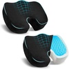 EcoNour Gel Seat Cushion – Office Chair Cushions for Sciatica & Tailbone | Pain Relief – Coccyx Memory Foam Desk Chair Support & Car Seat Cushion – Back Pain Relief Pillow for Long Sitting(Black&blue)