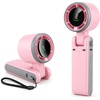 EcoNour Portable Handheld Fan – 5 Gear High Speed 13550 RPM Rechargeable Mini Personal Hand Fans that Blow Cold Air, Battery Powered Travel Fan Essentials, for Women, Men – White(Pink)