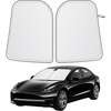 EcoNour Tesla Windshield Sun Shade for Model 3/Y 2017-2026, Foldable Front Window Sunshade Heat & UV Blocker for Tesla Interior Accessories(Custom Size – Tesla Model-3 & Model-Y)