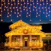 EcoNour Warm White Easter Icicle Lights for Outside, 196.85 FT 2000LED Outdoor Icicle Lights with 8 Mode, 8HR Timer, Memory Function, Clear Wire connectable, Plug in Fairy Lights for Roofline, Yard(Warm White)