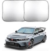 EcoNour Windshield Sun Shade Cartoon Design Medium Size (31″ L x 28″ W), Funny Printed Car Sunshade Foldable, 240T Polyester Blocks Heat and UV Rays for Front Window Protection(Small)