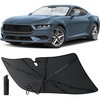 EcoNour Windshields Sun Shade for Car | Foldable Sun Shield | UV & Heat Protection for Front Window Shade with Storage Pouch | Fits Coupe, Sedan & Hatchbacks | Small 52″x31″(Mustang 2015-2026)