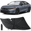 EcoNour Windshields Sun Shade for Car | Foldable Sun Shield | UV & Heat Protection for Front Window Shade with Storage Pouch | Fits Coupe, Sedan & Hatchbacks | Small 52″x31″(Civic 2022-2026)