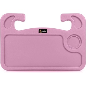 EcoNour 2 in 1 Car Steering Wheel Desk | Lap Desk for Convenient Working | | Bamboo Trays for Eating | Interior Accessories for Truck Drivers | Lightweight Wooden Tray with Easy Storage(Medium-Pink)