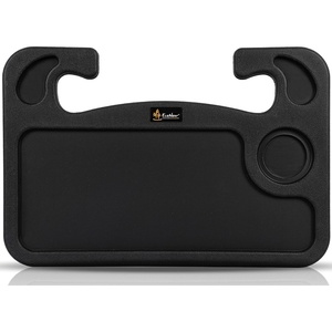 EcoNour 2 in 1 Car Steering Wheel Desk | Lap Desk for Convenient Working | | Bamboo Trays for Eating | Interior Accessories for Truck Drivers | Lightweight Wooden Tray with Easy Storage(Medium-Black)