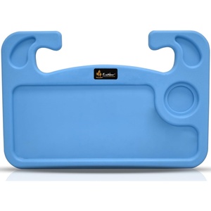 EcoNour 2 in 1 Car Steering Wheel Desk | Lap Desk for Convenient Working | | Bamboo Trays for Eating | Interior Accessories for Truck Drivers | Lightweight Wooden Tray with Easy Storage(Medium-Blue)