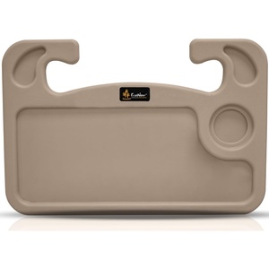 EcoNour 2 in 1 Car Steering Wheel Desk | Lap Desk for Convenient Working | | Bamboo Trays for Eating | Interior Accessories for Truck Drivers | Lightweight Wooden Tray with Easy Storage(Medium-Beige)