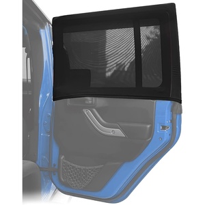 EcoNour Car Front Side Window Sun Shades Compatible for Toyota Tundra | 2P | ack Breathable Super Stretchy Mesh Sun Shade | Heat Block UV Protection Car Window Screen Covers | Mosquito Net Curtains(Jeep Wrangler Rear)
