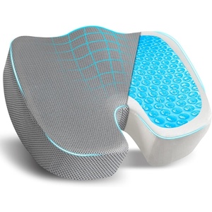 EcoNour Gel Seat Cushion – Office Chair Cushions for Sciatica & Tailbone | Pain Relief – Coccyx Memory Foam Desk Chair Support & Car Seat Cushion – Back Pain Relief Pillow for Long Sitting(Grey)