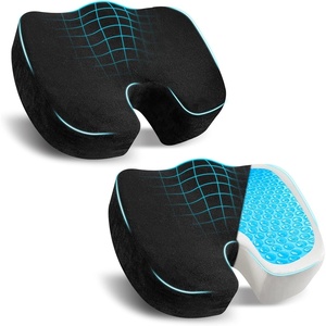 EcoNour Gel Seat Cushion – Office Chair Cushions for Sciatica & Tailbone | Pain Relief – Coccyx Memory Foam Desk Chair Support & Car Seat Cushion – Back Pain Relief Pillow for Long Sitting(Black&blue)