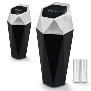 EcoNour Mini Trash Can with Lid (2 Pack) | Small Car Trash Can Cup Holder | | Leakproof Trash Bin with 30 pcs Garbage Bags | for Car, Home & Office(Diamond Mini Trash Can with Lid)