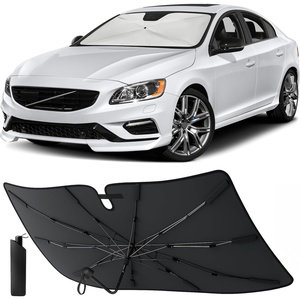 EcoNour Windshields Sun Shade for SUV & MPV, Car Front Windshields UV Blocker Sunshade & Window Tint, Shade Accessories with Storage Pouch Keeps Interior Cool, X-Large 61 x 35 Inch(Small)