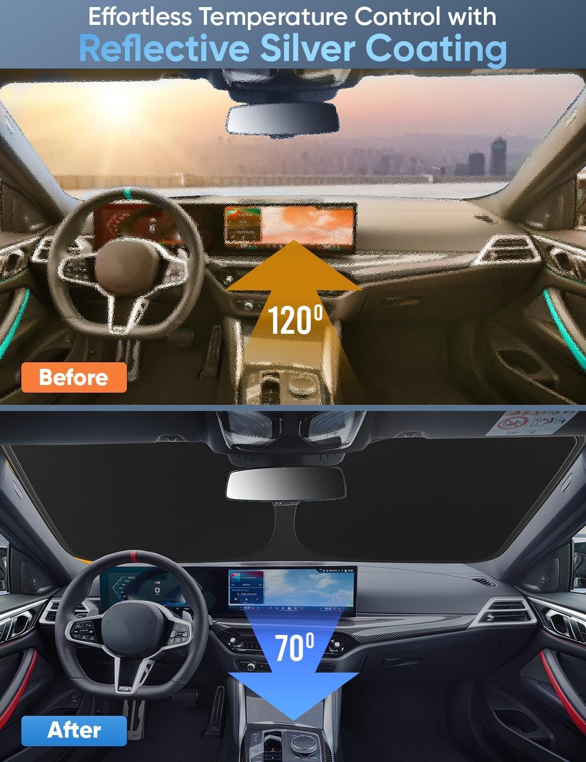image:imageAutovir Windshield Sun Shade 20172026 Tesla Model 3 amp Y 280T Visor ShadeRdx 20192026