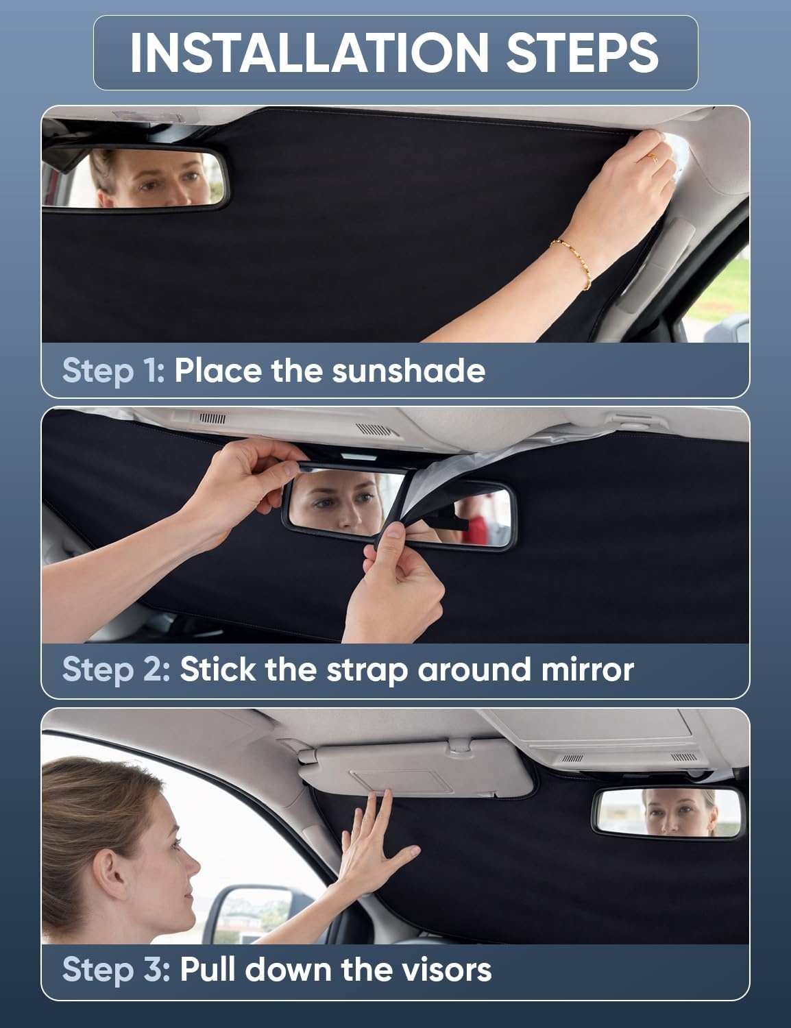 image:imageAutovir Windshield Sun Shade 20172026 Tesla Model 3 amp Y 280T Visor ShadeTerrain 20182025