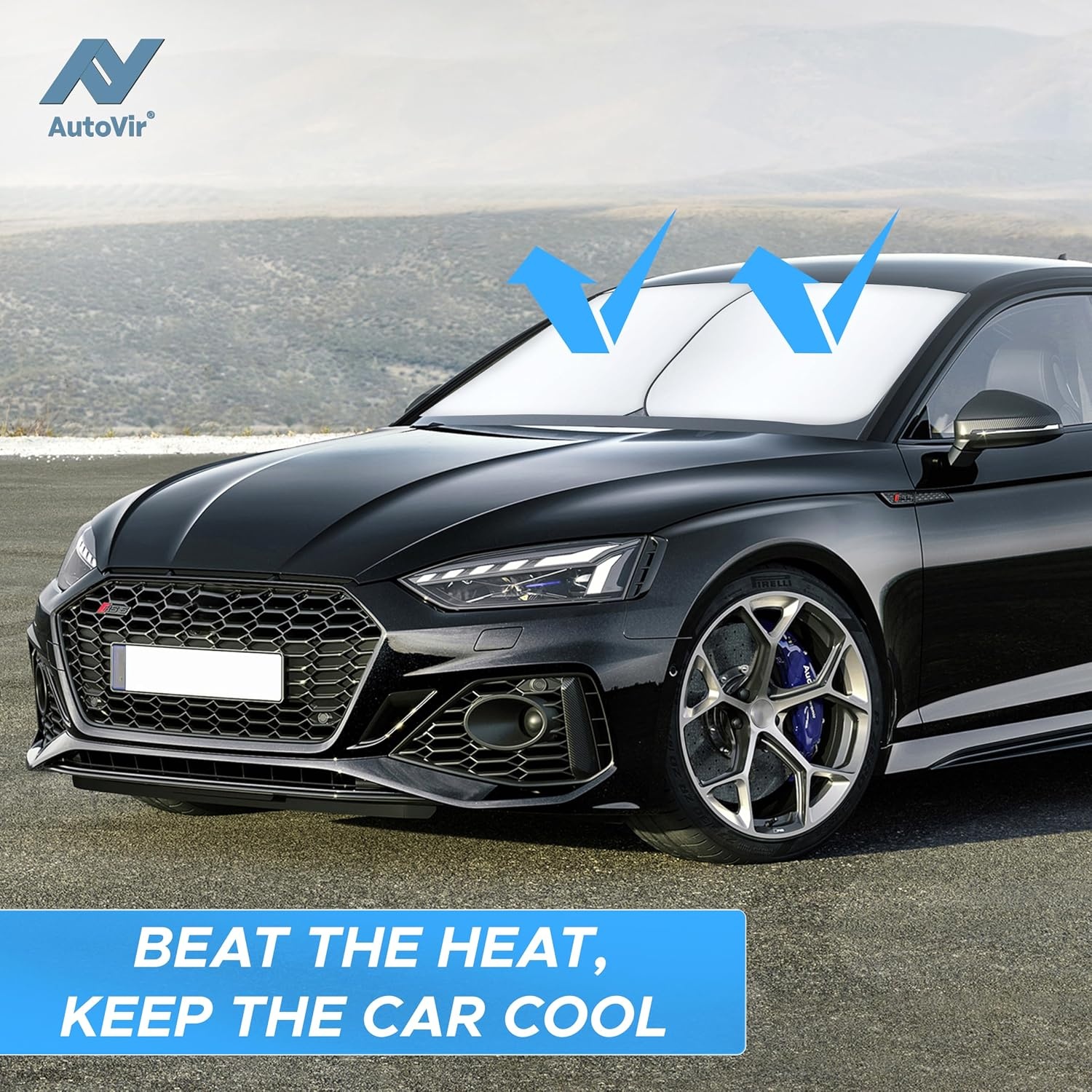 image:imageDetachable Car Windshield Sun Shade Foldable Sun Shield for Car Windshield Sun Shades for Heat and UV Protection Premium Reflective amp Dual Layer Design Small 60x28Small