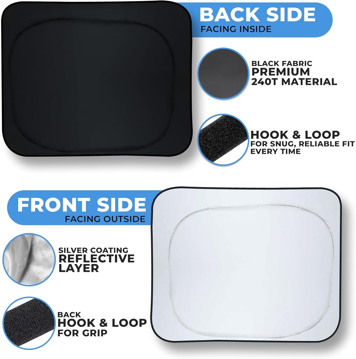 image:imageDetachable Truck Windshield Sun Shade Foldable Sunshade for Front Windshield Pickup Truck Sun Visor for Heat and UV Protection Premium Reflective amp Dual Layer Design Large 74x36