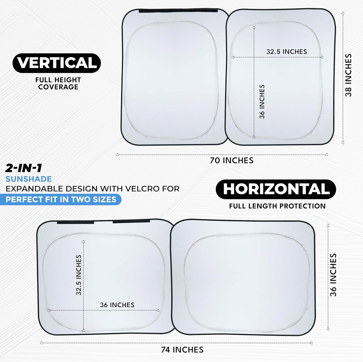 image:imageDetachable Truck Windshield Sun Shade Foldable Sunshade for Front Windshield Pickup Truck Sun Visor for Heat and UV Protection Premium Reflective amp Dual Layer Design Large 74x36