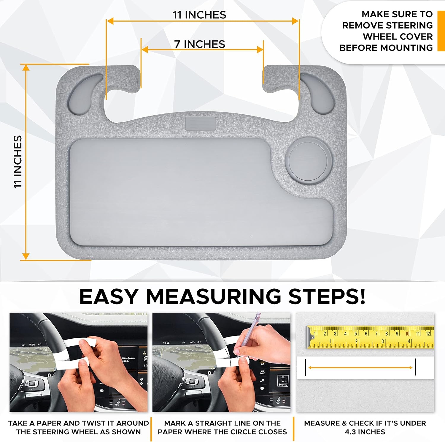 image:imageEcoNour 2 in 1 Car Steering Wheel Desk Car Trash Bag Travel Car Accessories MultiUse Hanging Car Garbage Bag