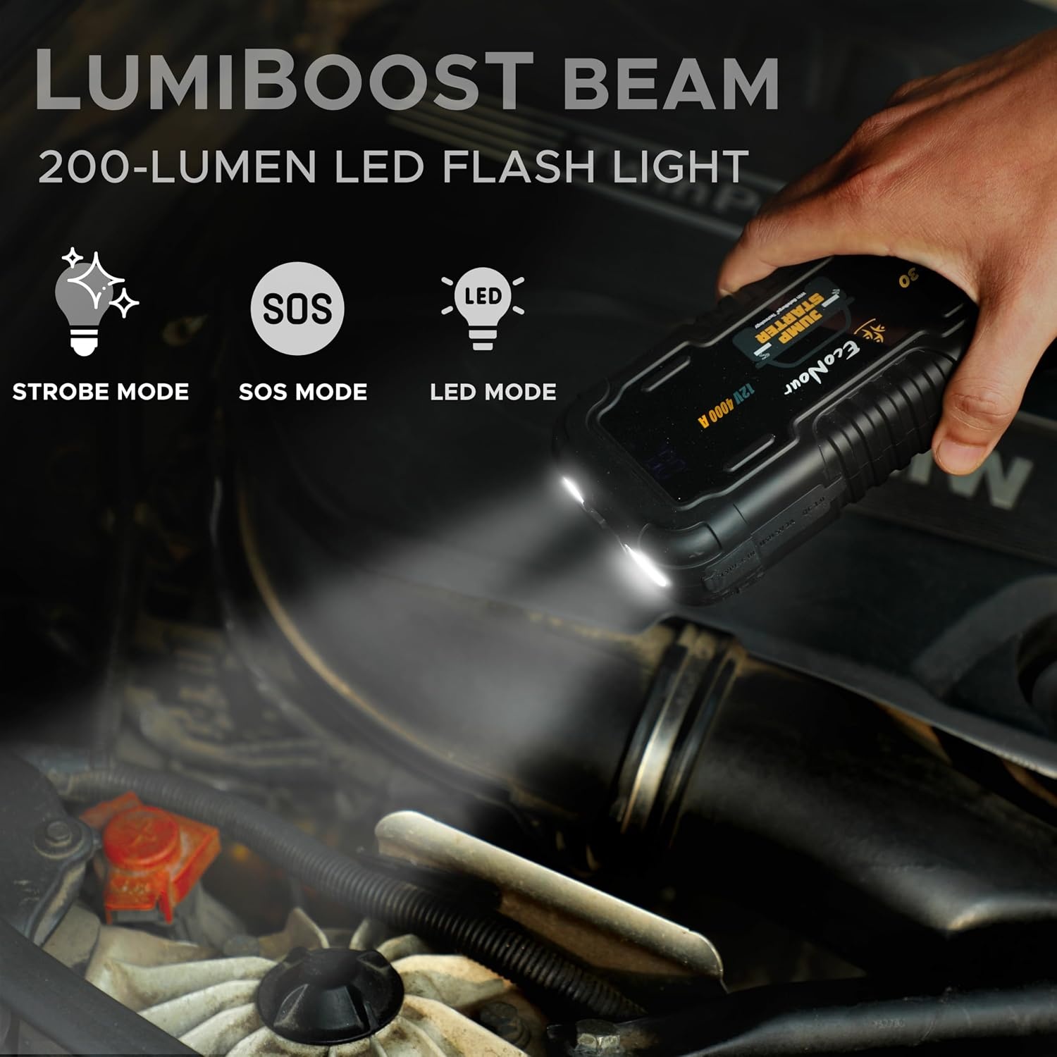 image:imageEcoNour 27 Aluminum Snow Brush with Ice Scrapers for Car Windshield CS30 Car Battery Jump Starter 4000A