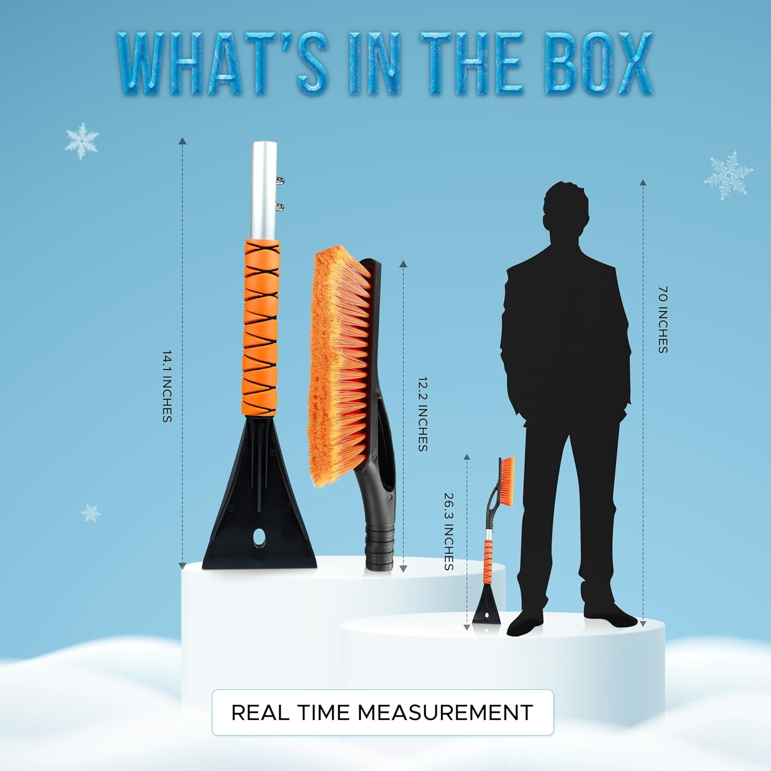 image:imageEcoNour 27 Aluminum Snow Brush with Ice Scrapers for Car Windshield and Window CS10 1600A Peak Car Lithium Battery Jump Starter