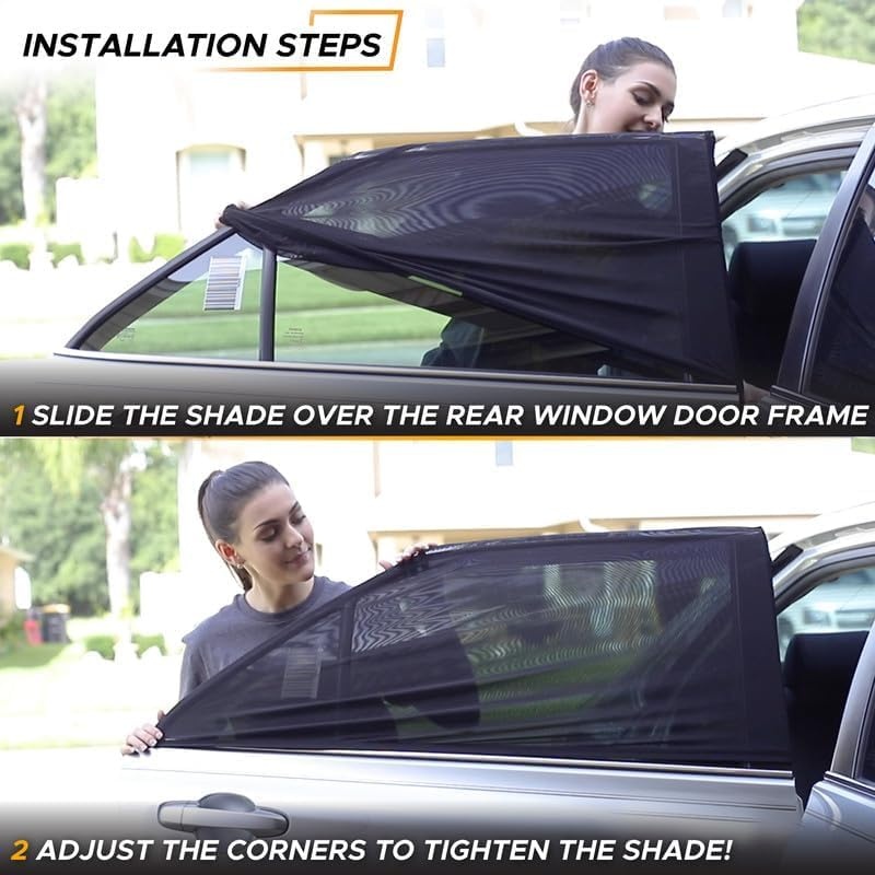 image:imageEcoNour 2Piece Windshield Sun Shade 26x18 EcoNour Car Side Window Sun Shade Medium 32x16 Complete Automotive Sun Protection Car Shades for Side Windows