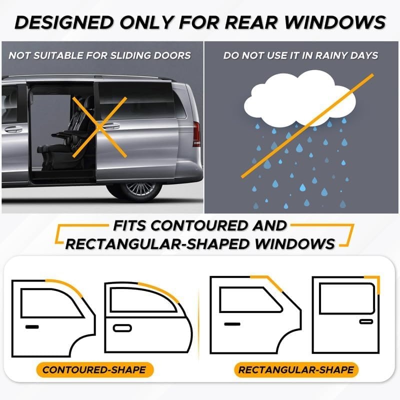 image:imageEcoNour 2Piece Windshield Sun Shade 26x18 EcoNour Car Side Window Sun Shade Medium 32x16 Complete Automotive Sun Protection Car Shades for Side Windows