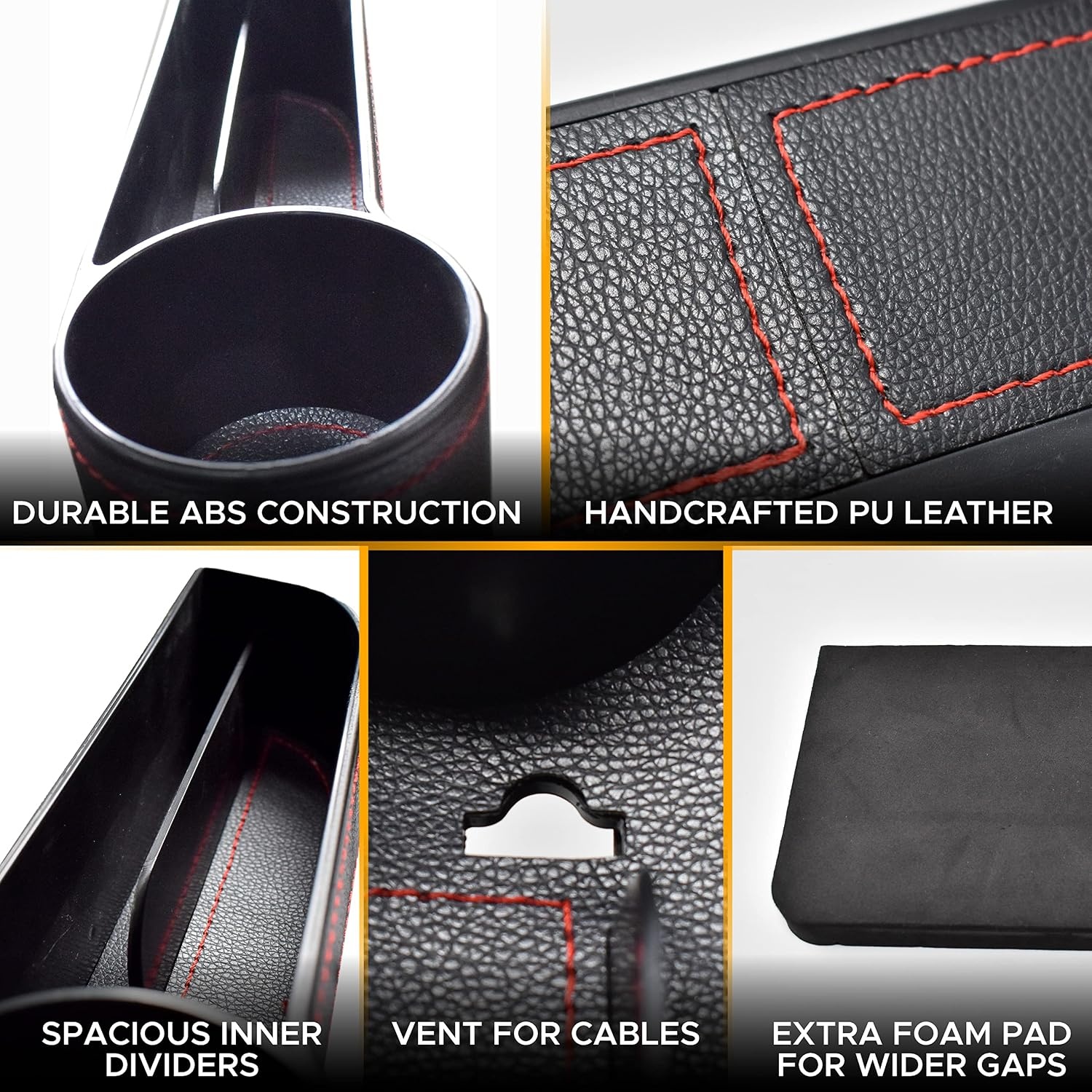 image:imageEcoNour Car Cup Coasters 2 Pack Car Seat Gap Filler Automotive Car Accessories Car Travel Accessories