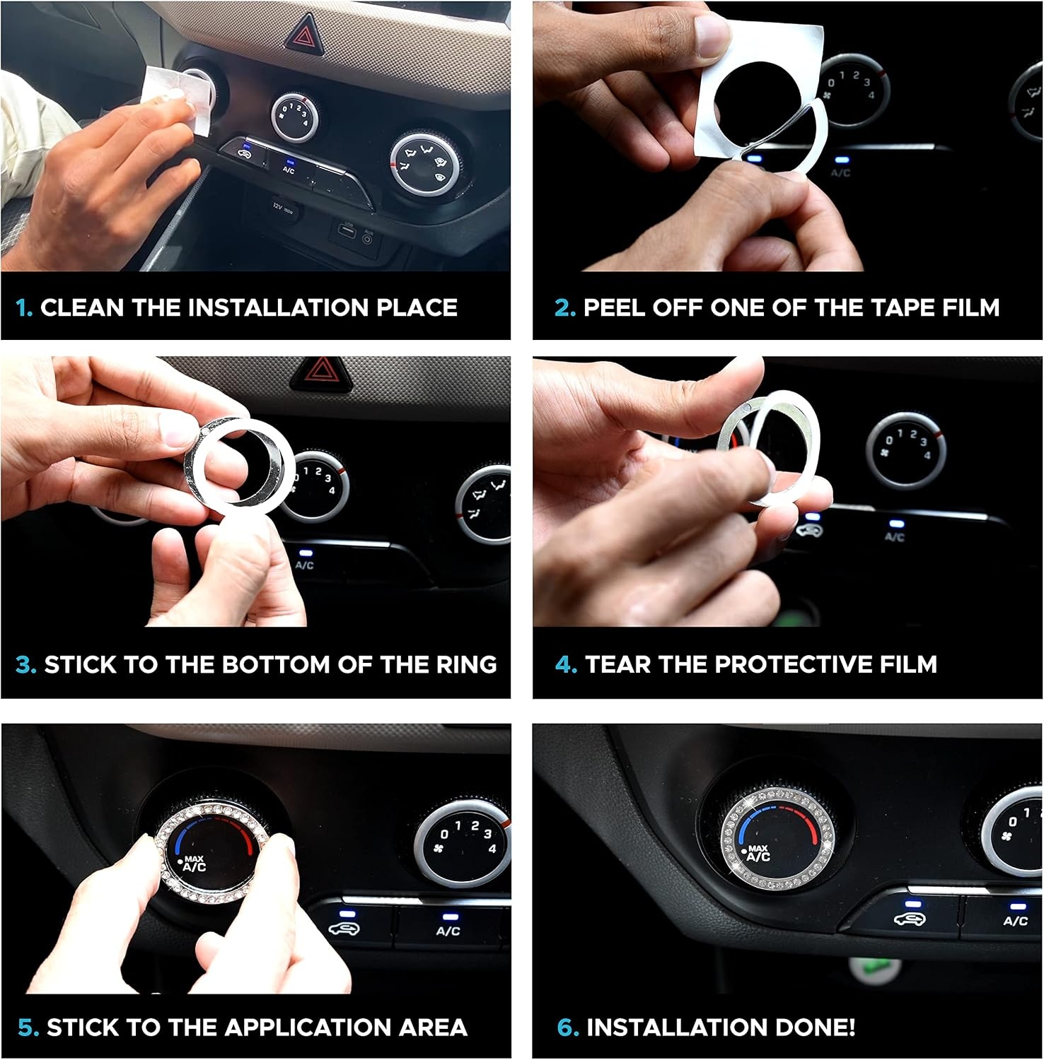 image:imageEcoNour Car Cup Coasters 2 Pack Push Start Button Bling 1 Pack Car Trash Bag Automotive Car Accessories MultiUse Hanging Car Garbage Bag