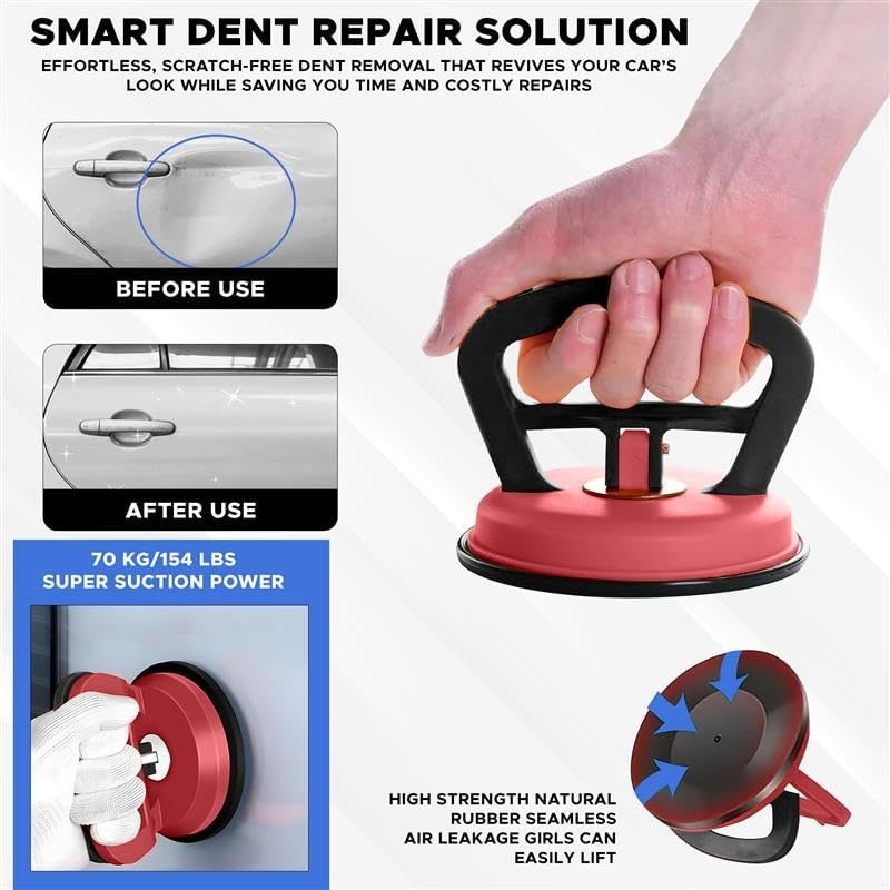 image:imageEcoNour Car Dent Puller 3 Pack 2 Small Dent Puller 1 Large Paint Safe Dent Remover Tool for Car Strong Grip Suction Cup for Car Dents Glass Tiles Saca Golpes para Carros Dent Popper Kit