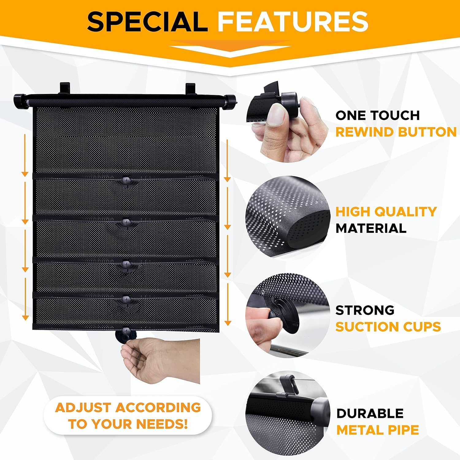 image:imageEcoNour Car Side Window Sun Shade 15x17 EcoNour 2 in 1 Car Steering Wheel Desk Car Shades for Side Windows Multipurpose Travel Car Accessories