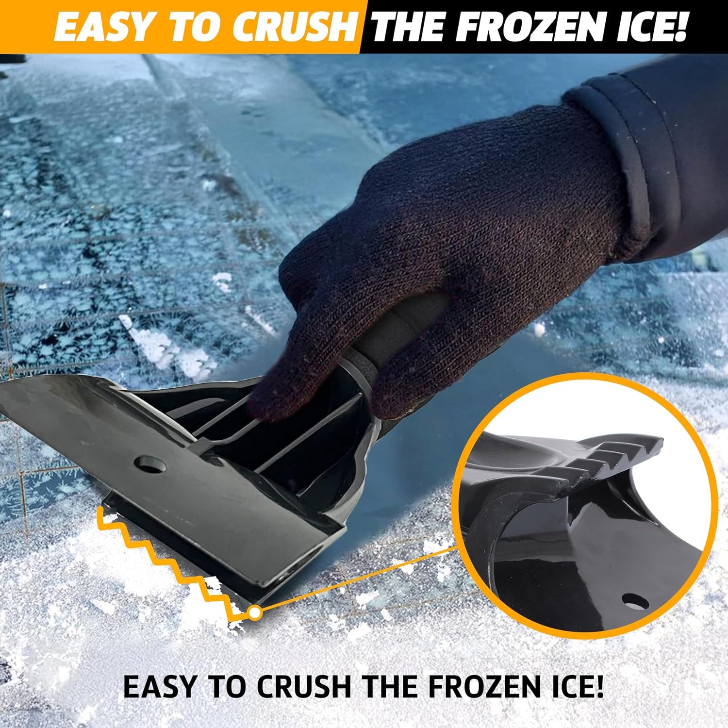 image:imageEcoNour Car Snow Brush amp Ice Scraper Bundle 3 Pack Includes 27 Aluminum Snow Brush with Ice Scrapers 1 Pack HeavyDuty Car Ice Scraper Winter Car Accessories for Snow Removal