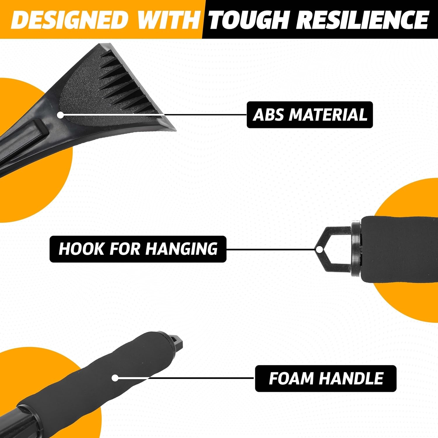 image:imageEcoNour Car Snow Brush amp Ice Scraper Bundle 4 Pack Includes 27 Aluminum Snow Brush with Ice Scrapers 2 Pack Windshield Ice Scrapers HeavyDuty Winter Car Accessories for Snow amp Ice Removal