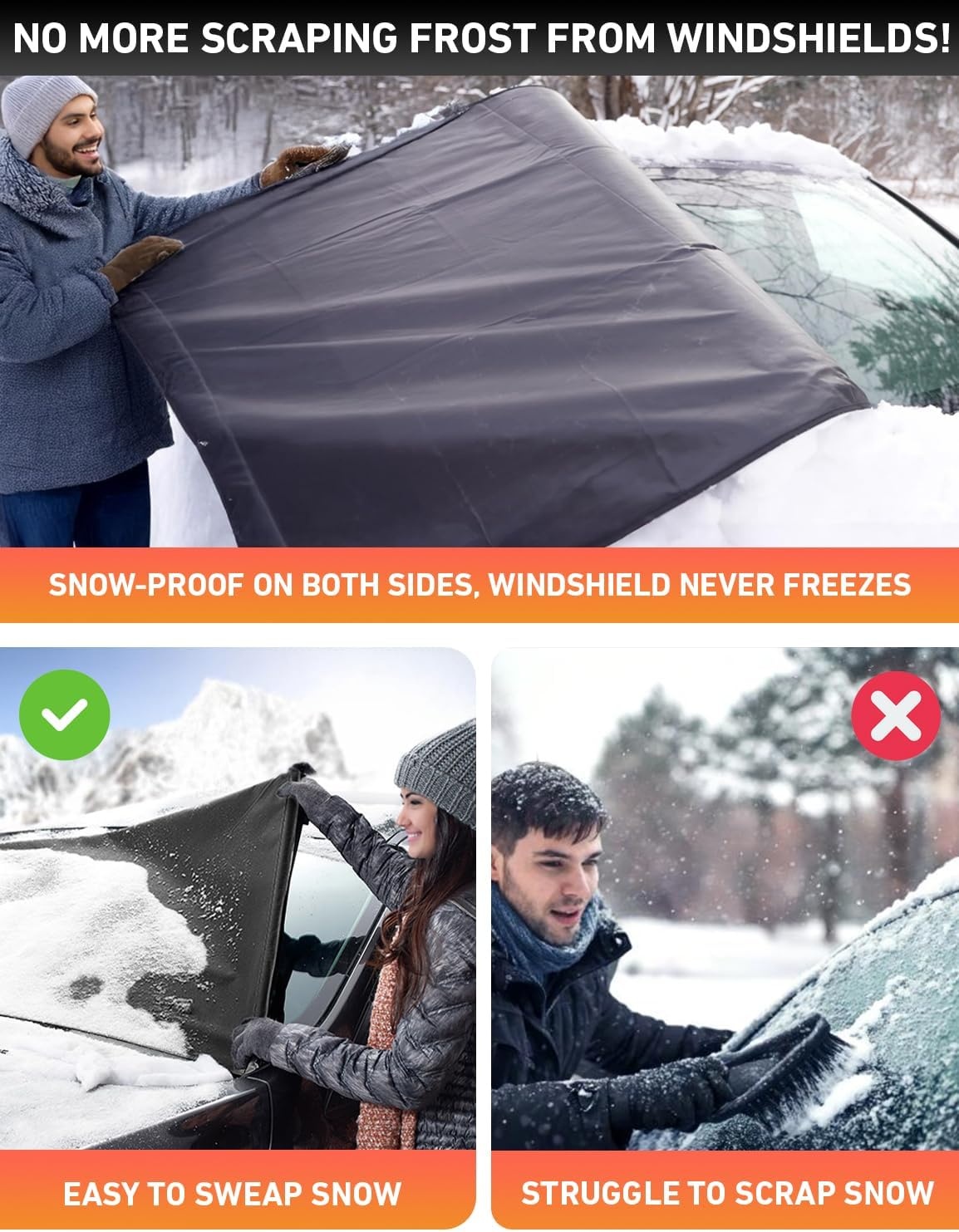 image:imageEcoNour Car Snow Cover Compatible for Subaru Impreza Windshield Cover for Ice and Snow with SHook Straps HeavyDuty 600D Oxford Winter Car Cover Waterproof amp AntiSlip