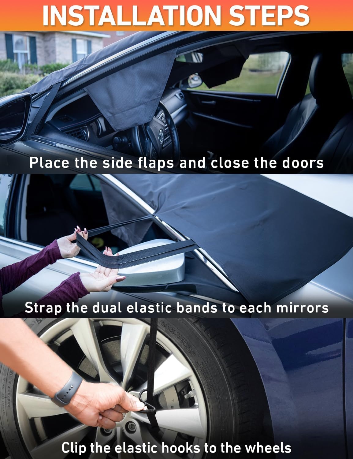 image:imageEcoNour Car Snow Cover Compatible for Subaru Impreza Windshield Cover for Ice and Snow with SHook Straps HeavyDuty 600D Oxford Winter Car Cover Waterproof amp AntiSlip