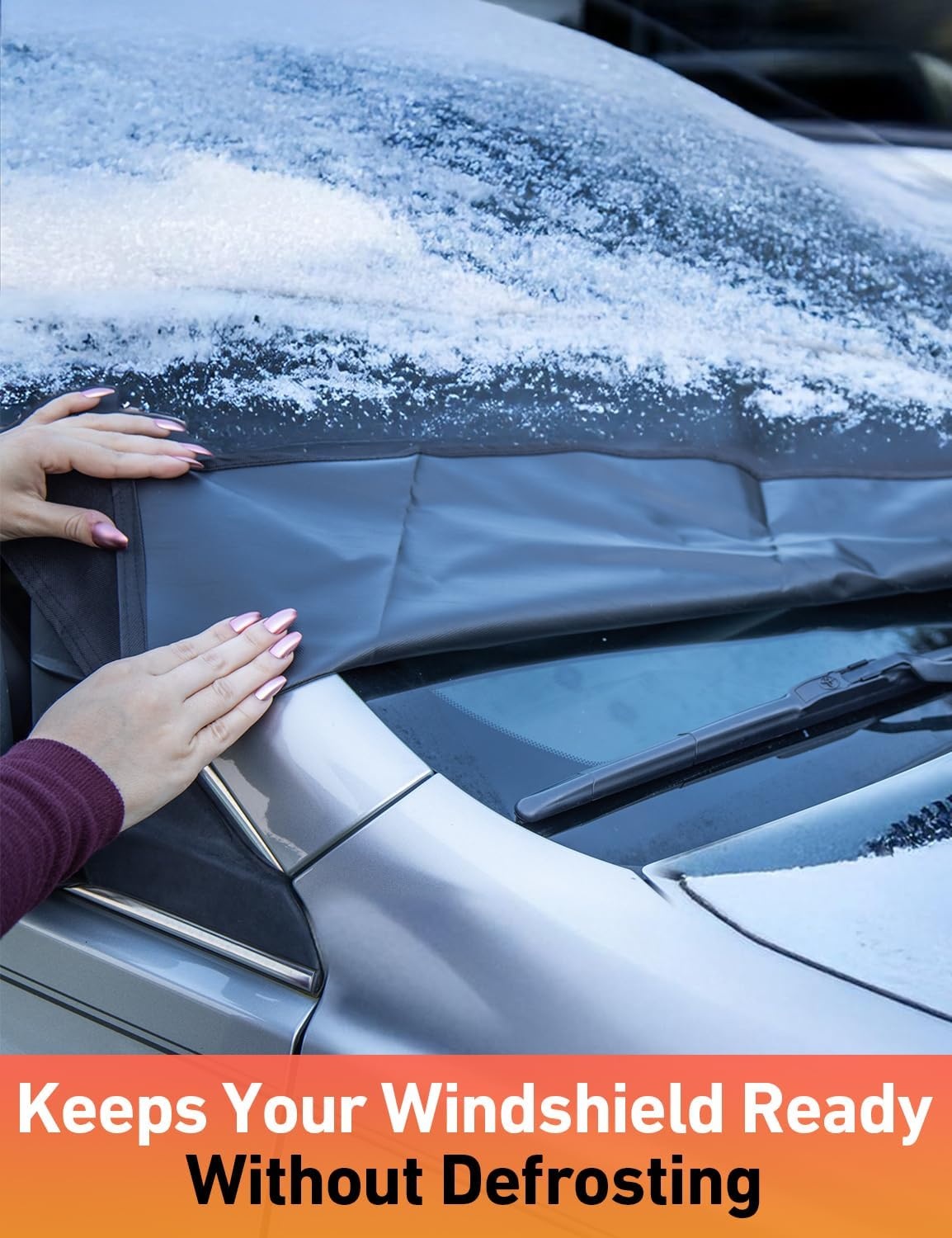 image:imageEcoNour Car Snow Cover Compatible for Subaru Impreza Windshield Cover for Ice and Snow with SHook Straps HeavyDuty 600D Oxford Winter Car Cover Waterproof amp AntiSlip