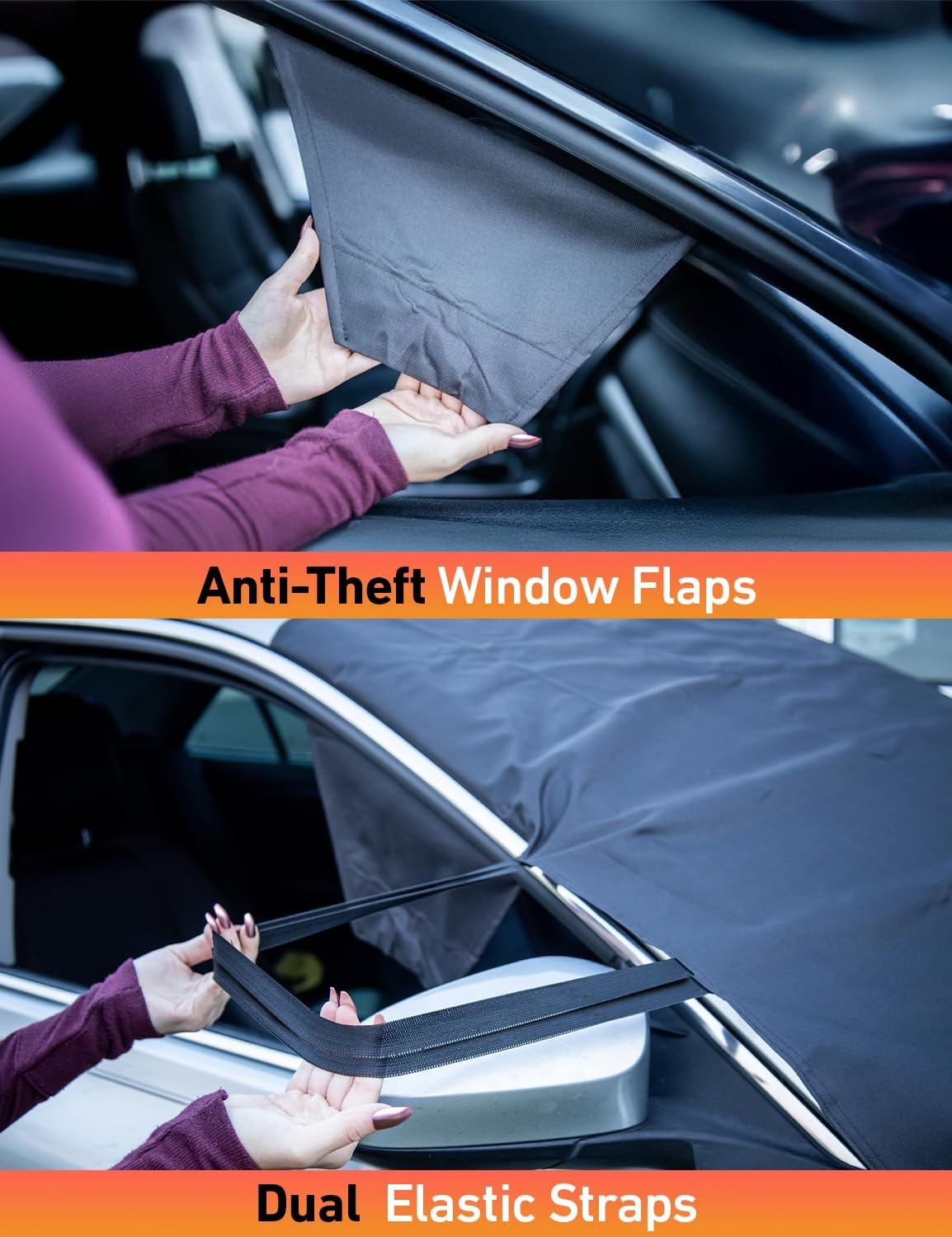 image:imageEcoNour Car Snow Cover Compatible for Subaru Impreza Windshield Cover for Ice and Snow with SHook Straps HeavyDuty 600D Oxford Winter Car Cover Waterproof amp AntiSlip