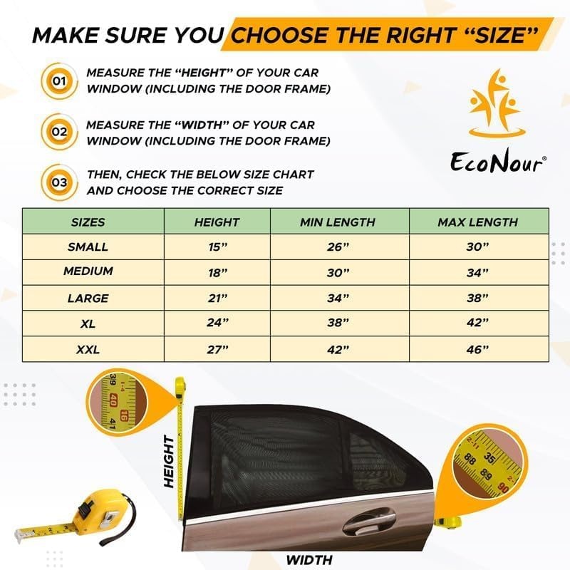 image:imageEcoNour Car Windshield Sun Shade EcoNour Window Shades for Side Windows Pack of 2