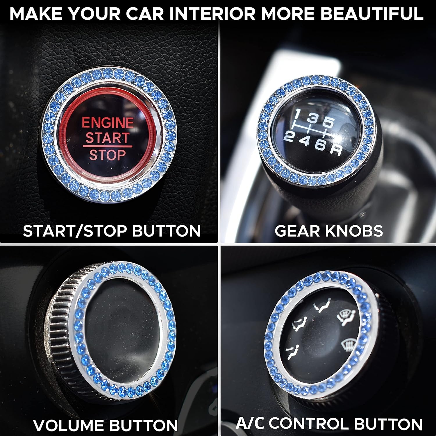 image:imageEcoNour Cup Coaster Black 2 Pack Trash Bag Blue Push Start Button Bling 1 Pack Waterproof and Leakproof Interiors