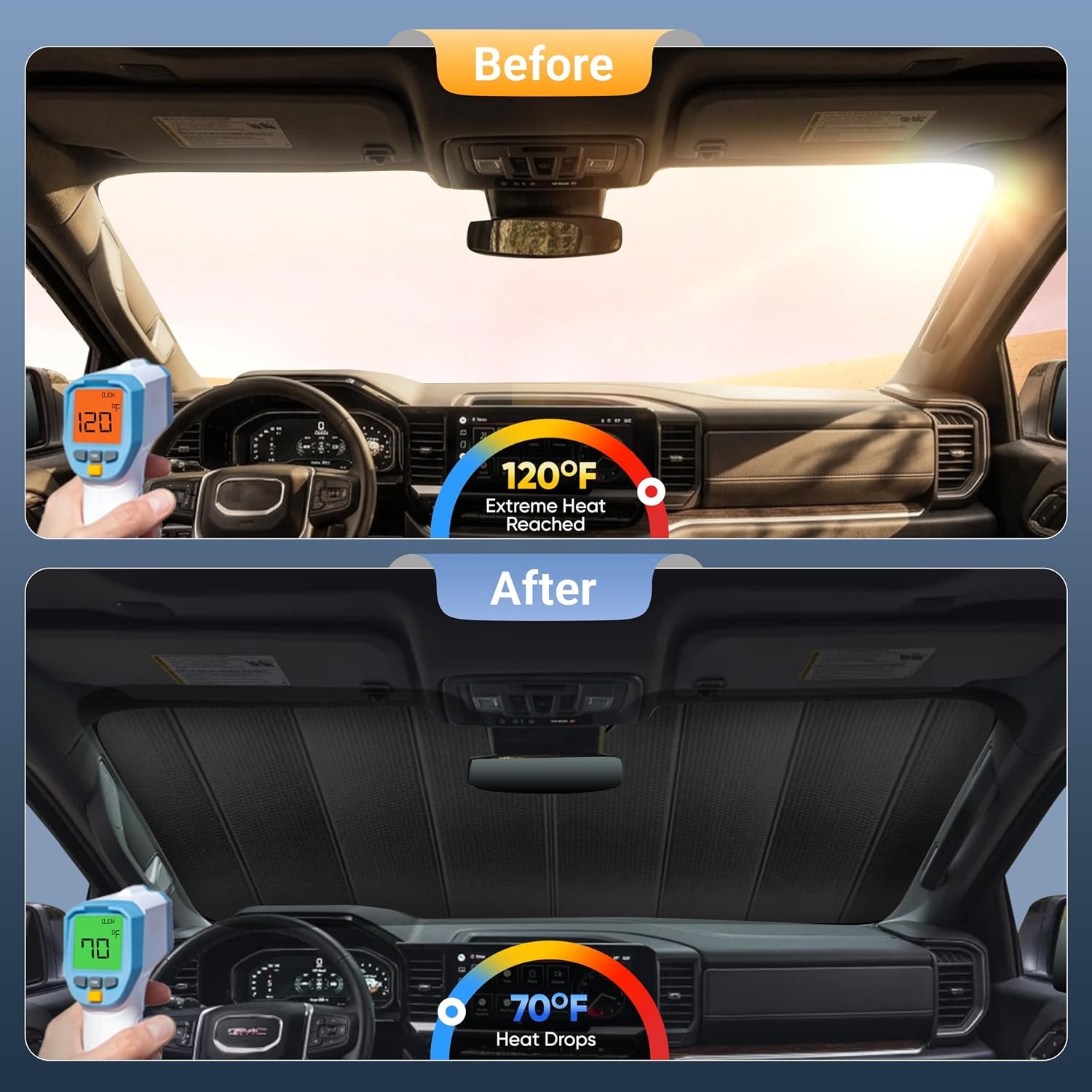 image:imageEcoNour Foldable Sun Shade Fit for Tesla Model 3Y 20172024 2025 2026 Accordion Windshield Sun Shade Front Car Window Shades Sun Visor Blocks UV Rays amp Heat Car AccessoriesFor Hyundai Tucson 20222026