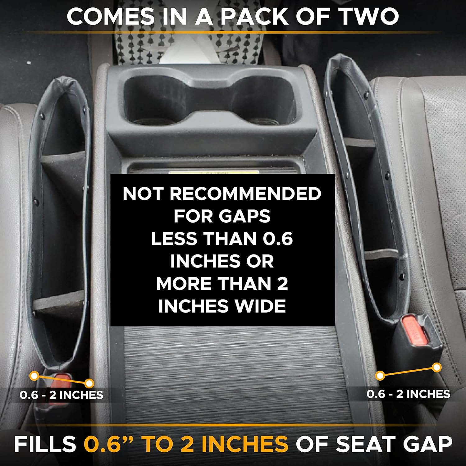 image:imageEcoNour Gap Filler amp Car Pocket Organizer 2 Pack Car Trash Bag Car Console Pocket Organizer Hanging Car Trash Bag