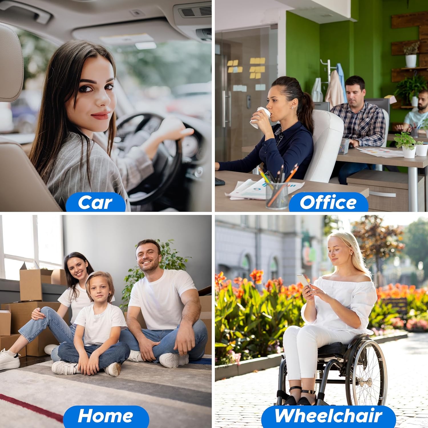 image:imageEcoNour Gel Seat Cushion for Long Sitting Large amp Thick Pressure Relief Honeycomb Support for Back Sciatica Coccyx Hip amp Tailbone Pain Seat Pad for Office Chair Wheelchair amp CarBlue