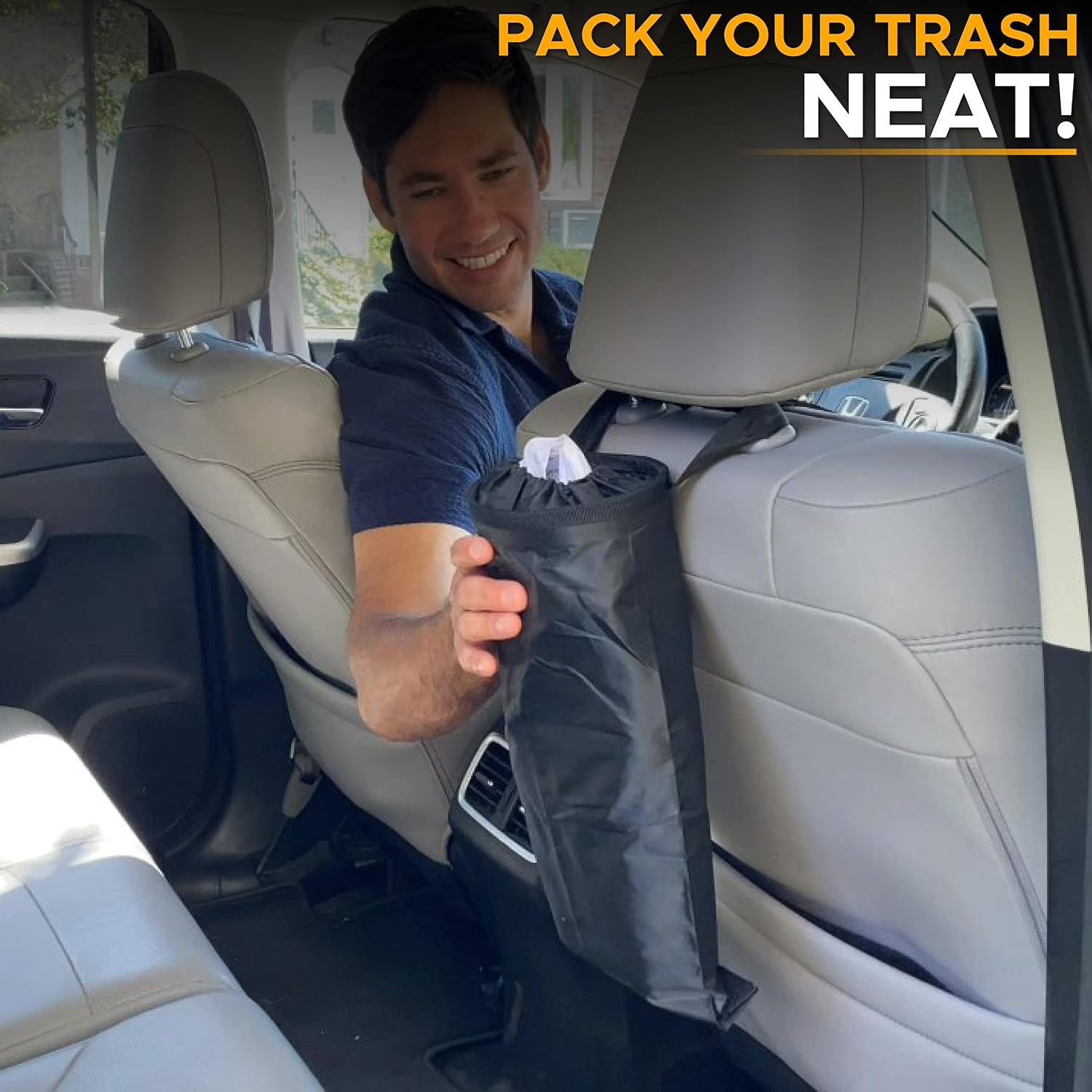 image:imageEcoNour Gift Bundle Car Sun Visor Organizer Car Trash Bag 2 Pack Leakproof Litter Bag Detachable Garbage amp Storage Bag Auto Interior Accessories Pocket Organizer